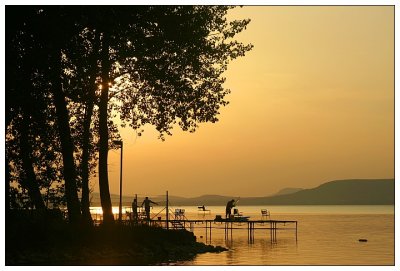 Evening at the Balaton lake