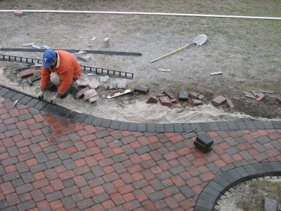 Front walkway where it joins the driveway
