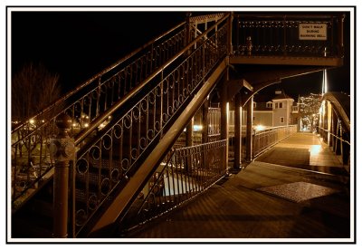 Erie Canal Lift Bridge at Night