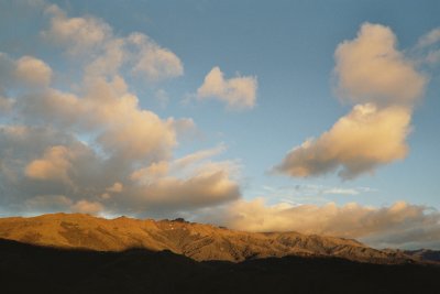 The mountains surrounding Beln Valley at sunset