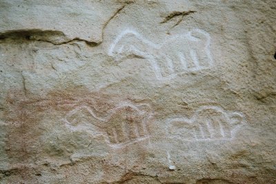 Detail of the ancient petroglyphs of La Pitaya