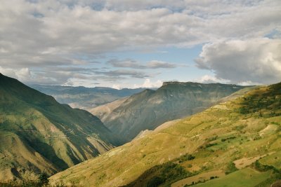 Our first glimpse of Kuelap (in the distance)