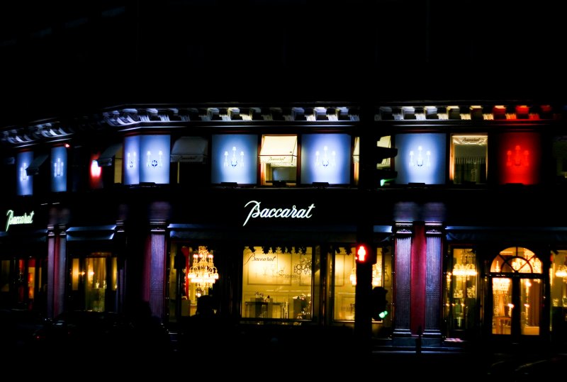 Bacarat store at night, Paris...