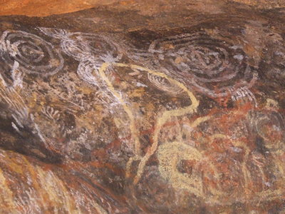 Aboriginal Cave Paintings @ Uluru (Ayers Rock) photo - Gina C. Wilcox  photos at pbase.com