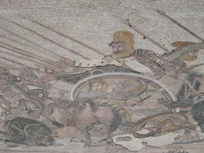 Mosaic of Alexander the Great's battle against Darius of Persia