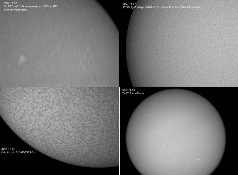 2007 11 17 and 19th comparision images to find out whats wrong with the Ca PST