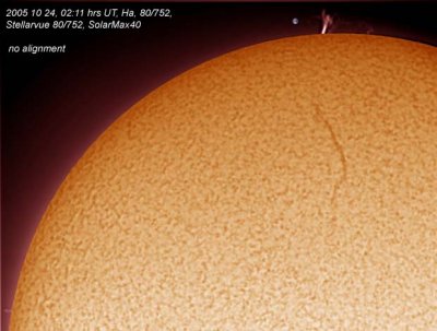 20051024 02:11 hrs UT solar Ha SolarMax40