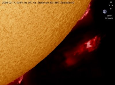 20060217_0051-53 hrs UT solar Ha Stellarvue 80 1880 SolarMax40 SW prom