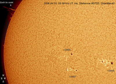 20060403 03:38 hrs UT solar Ha