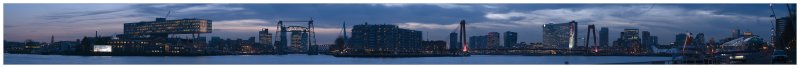 Rotterdam skyline at dusk