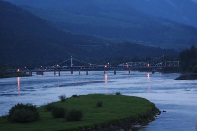 Evening view of bridges and river