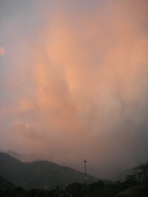 Gathering storm clouds above the Dhuala Dhar range