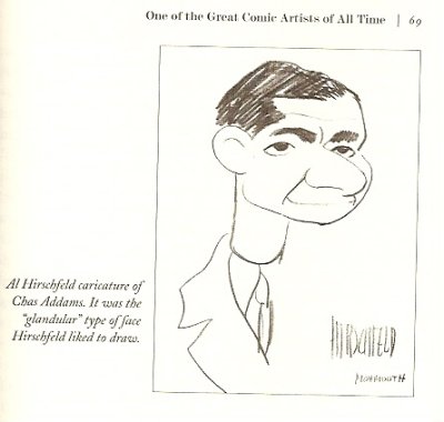 A caricature of Addams by Al Hirschfeld done during WWII