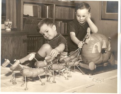 Tim with his brother Richard.  This photo was published in the Milwaukee Sentinel in the early 1940s.