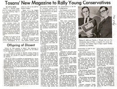 An article from an April 1966 Wauwatosa paper reporting the launch of Rally
