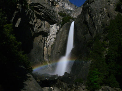 Moonbow at lower Yosemite Fall