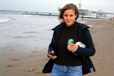 girl with a can of Heineken