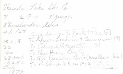 Thunder Lake no 7  Apr 1 1947 notes