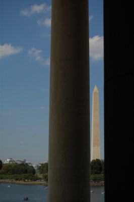 The White House and The Washington Monument viewed from The Jefferson Memorial