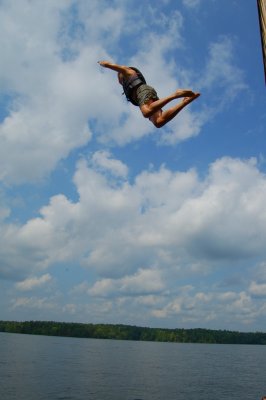 My Brother-in-Law attempting to fly.