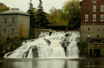 a gray day at Vergennes Falls