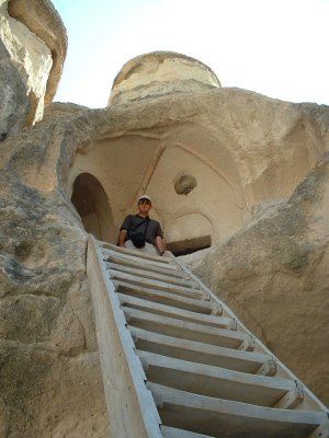 Pashadag:  Stairs to a cave church