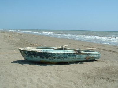 Boat on beach at Tuzla, Adana, Turkey