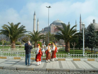 Tea sellers between the Blue Mosque and Hagia Sofia