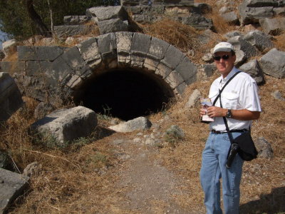 Theater entrance, partially filled in