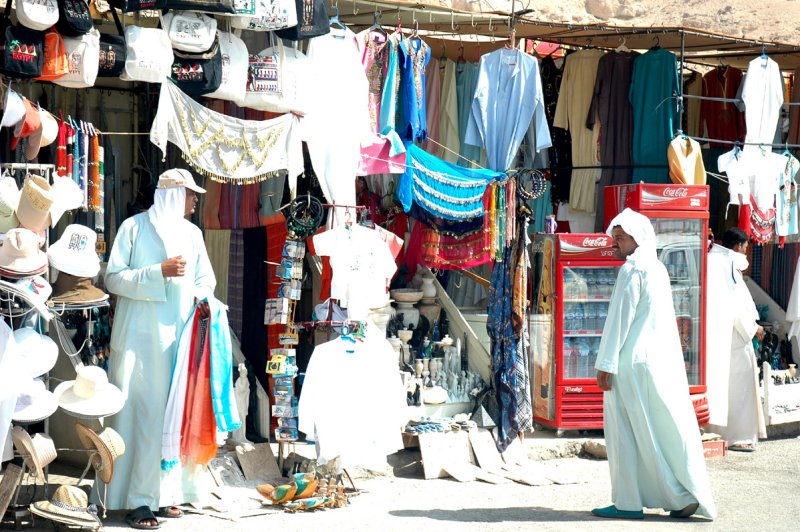 stores lining the road