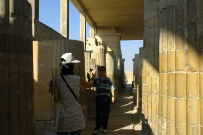 entrance to the Step Pyramid at Saqqara - colonnaded corridor of 40 pillars