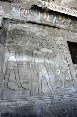 Horus and Thoth performing cleansing ceremony for Ptolemy VII