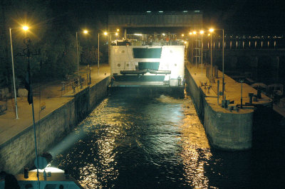 the 1st cruise entering the 1st lock