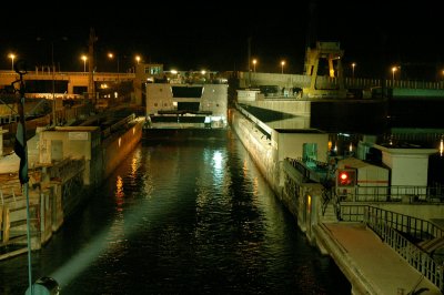 the 1st cruise entering the 2nd lock