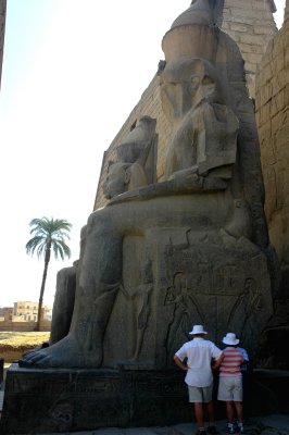 some colossal statues of Ramses II