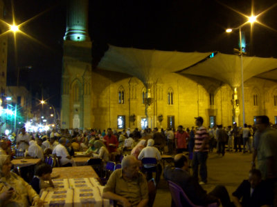 square packed with locals