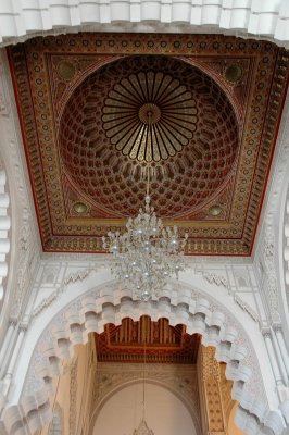 Dome - the cedar-panelled interior of the dome over the prayer hall