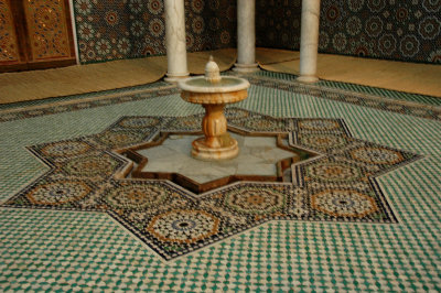 a star-shaped fountain