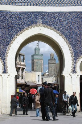 the blue faience on the exterior of the gate is said to represent Fes