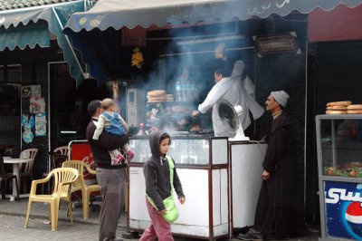 food stalls lined the main street leading from the main square