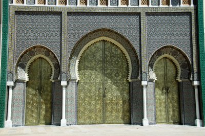 the magnificent Moorish gateway, which is permanently closed, is richly ornamented