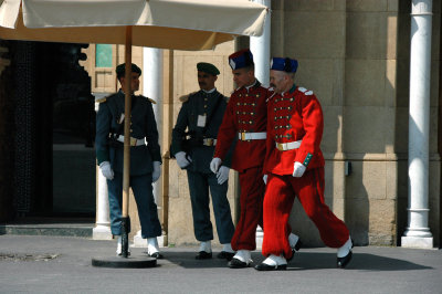 guards of different uniforms