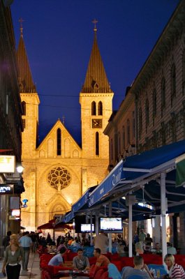 Cafes in front of the Catholic Cathedral