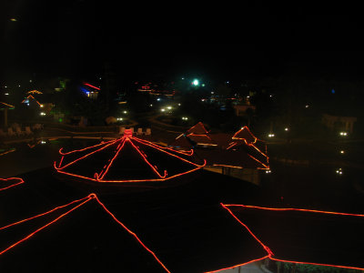 night shot of the hot spring area