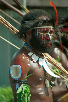 Dani man with mirror (West Papua)