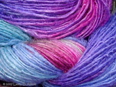 Handpainted silk yarn