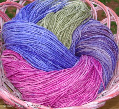 Silk noil yarn by Laurie Adams