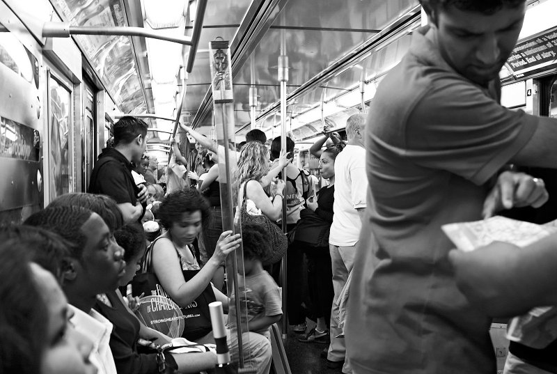 subway riders 05 bw