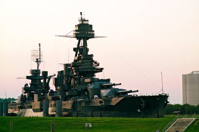 Battleship Texas at dusk