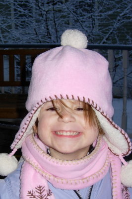 Ava, bundled up for the first snow of the season.